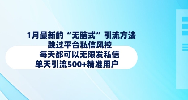 1月最新的无脑式引流方法，跳过平台私信风控，每天都可以无限发私信，单天引流500+精准用户-鱼梓小栈