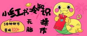 小红书冷知识账号，无脑复制粘贴，5分钟即可变现3张-鱼梓小栈