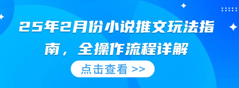 25年2月份小说推文玩法指南，全操作流程详解-鱼梓小栈