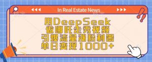 用DeepSeek做哪吒走秀视频，引爆流量涨粉利器，单日变现1k-鱼梓小栈