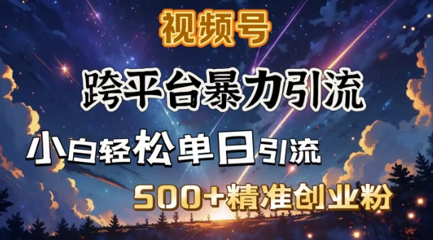 跨平台暴力引流，私域完美闭环，日引500+精准创业粉-鱼梓小栈