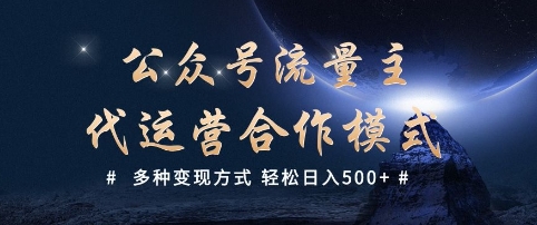公众号流量主代运营  多种变现方式 轻松日入5张【揭秘】-鱼梓小栈