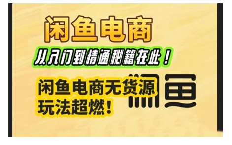 闲鱼电商实战课，从入门到精通秘籍在此，闲鱼电商无货源玩法超燃!-鱼梓小栈