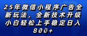 2025年微信小程序全新玩法纯小白易上手，稳定日入多张，技术全新升级，全网首发【揭秘】-鱼梓小栈