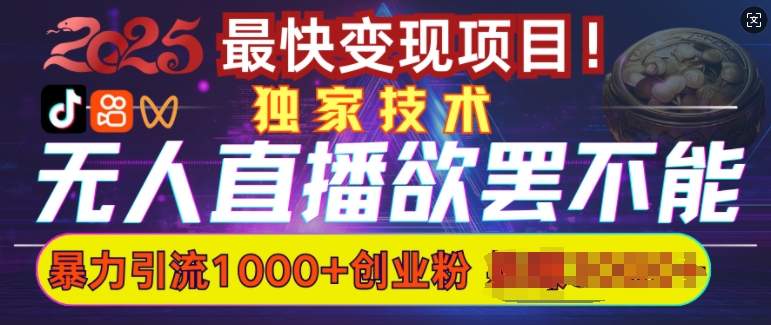 欲罢不能的无人直播引流，超暴力日引流1000+高质量精准创业粉-鱼梓小栈