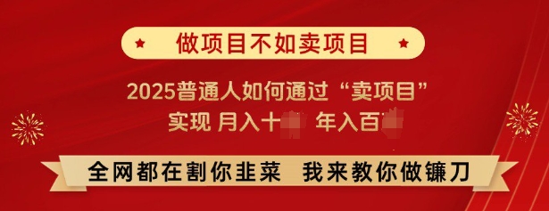 必看，做项目不如卖项目，2025普通人如何通过“卖项目”实现月入十个，年入百个-鱼梓小栈