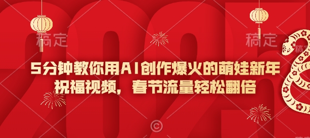5分钟教你用AI创作爆火的萌娃新年祝福视频，春节流量轻松翻倍-鱼梓小栈