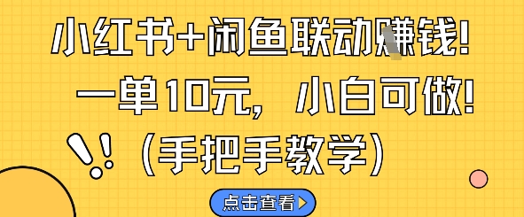 小红书+闲鱼联动挣钱，一单10元，小白可做-鱼梓小栈